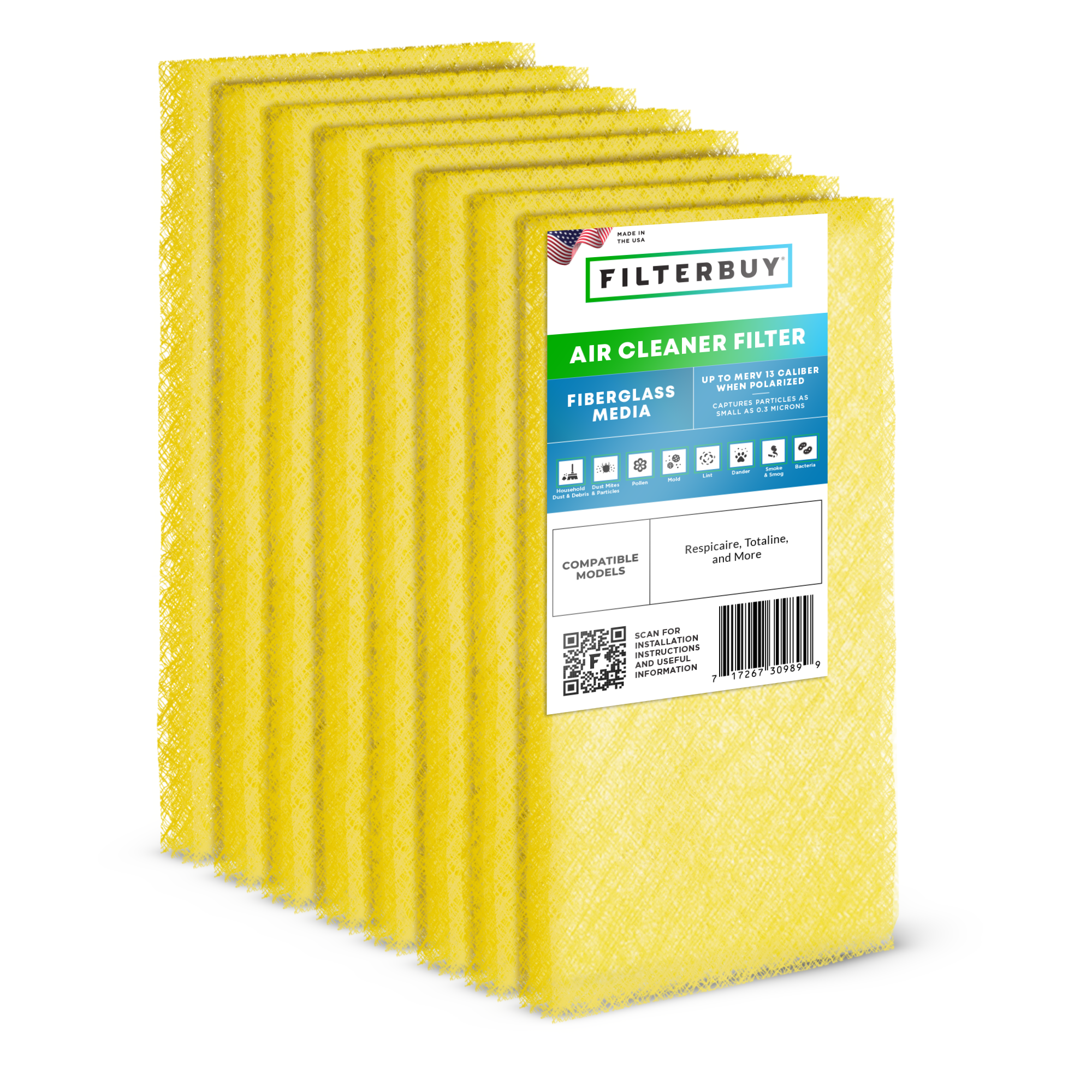14x25 Air Cleaner Replacement Pads MERV 13 (4-Pack)