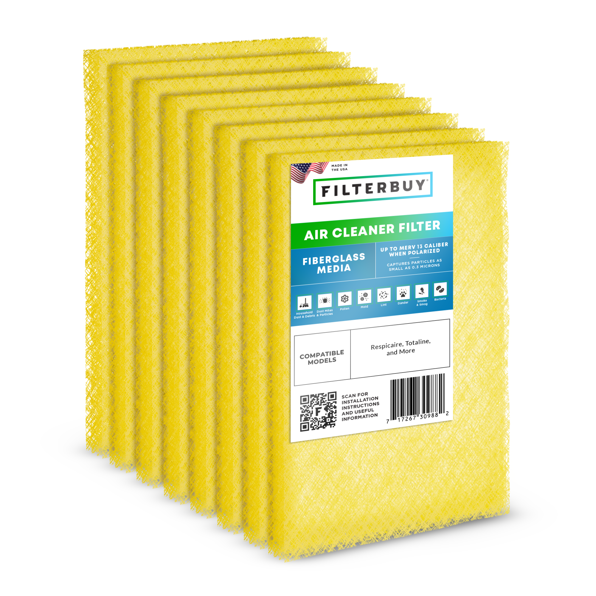14x20 Air Cleaner Replacement Pads MERV 13 (4-Pack)